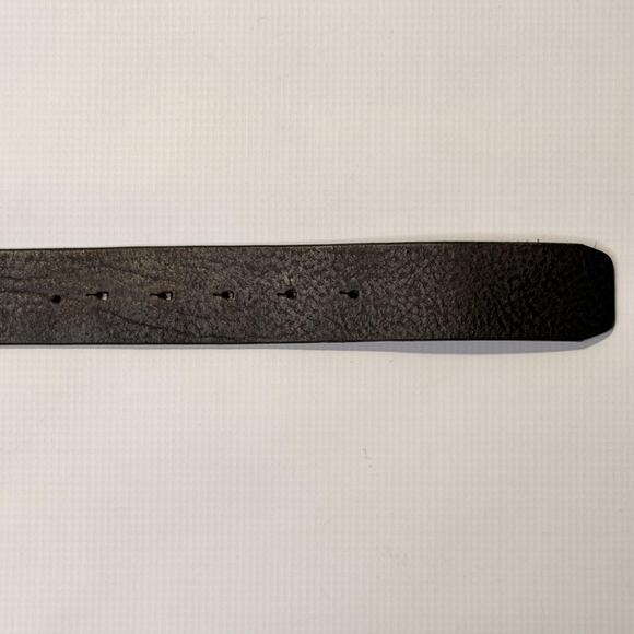 Brave Leather Belt Womens 26 Black Removable Buckle Distressed Silver Western - Picture 9 of 12